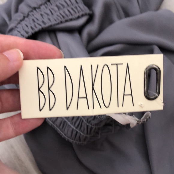 BB Dakota | grey satin jumpsuit - Picture 4 of 5